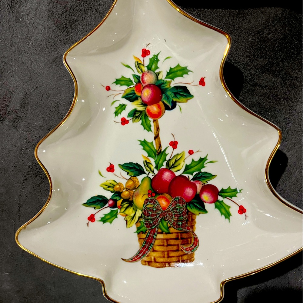 Lenox Holiday Tartan Tree Candy Dish